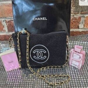 Chanel Black Clutch with Gold Chain